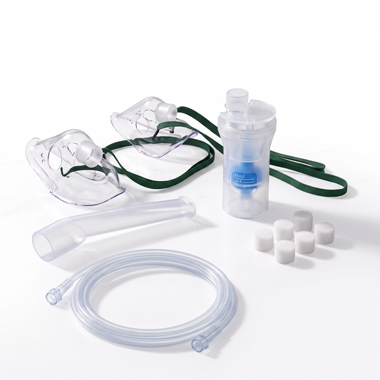 High-Efficiency Complete Nebulizer Accessories Set, Boryan Reusable Soft Replacement Parts Kit for Adults Kids, Including Nebulizer Tubing, Mask, Mouthpiece, Cup and Filters