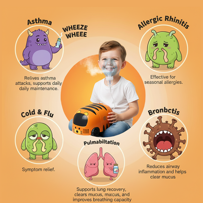 Little Tiger Kids Nebulizer Machine | Cute Lightweight Children's Nebulizer for Home & Travel