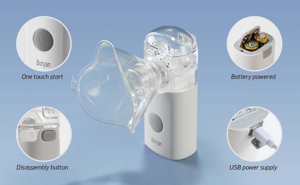 Boryan Portable Mesh Nebulizer Machine, Lastest Handheld Cool Mist Bre